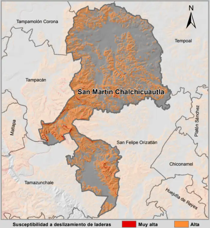Deslizamiento de laderas. San Martín Chalchicuautla, San Luis Potosí