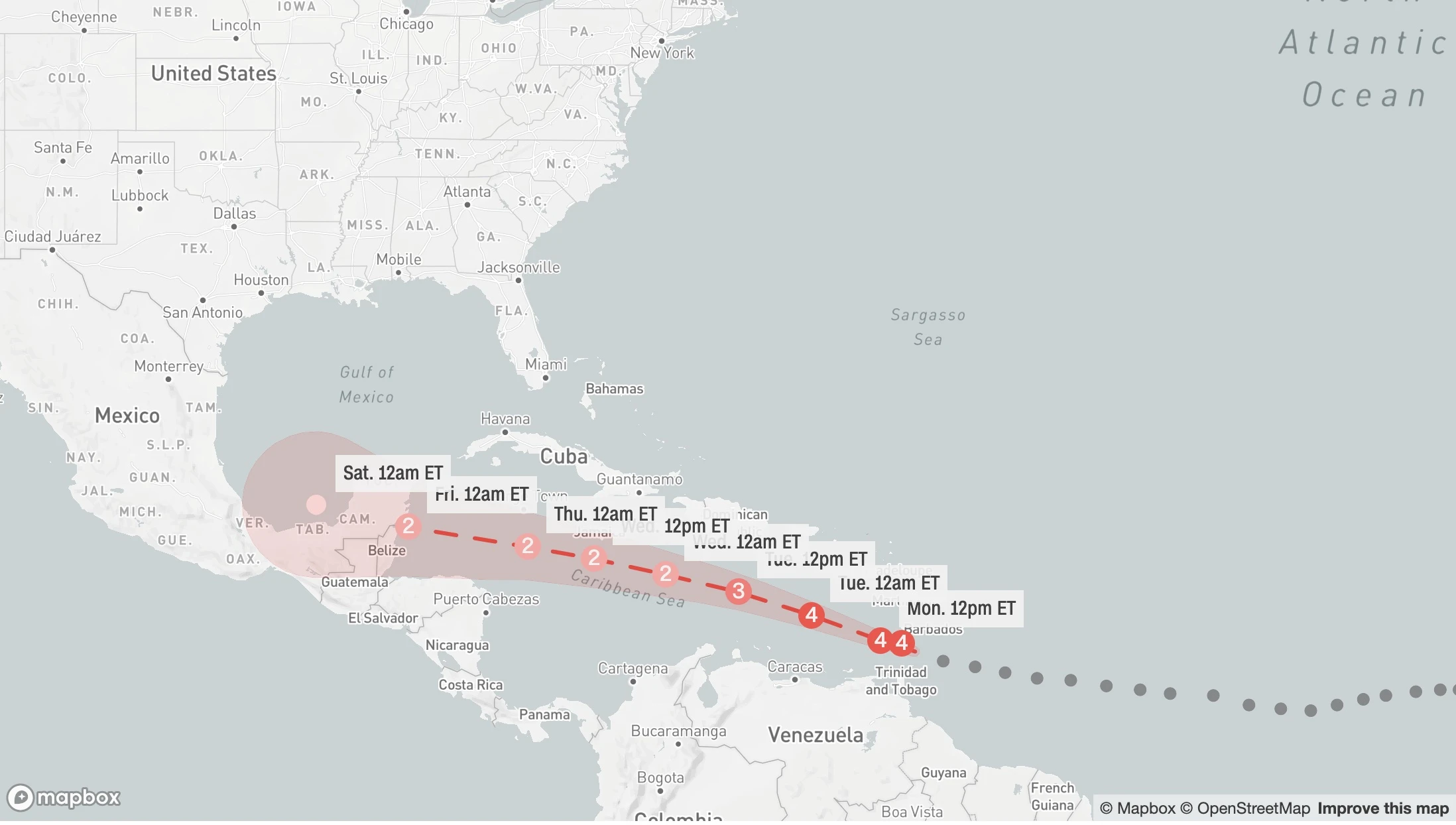El huracán Beryl se intensifica hasta convertirse en categoría 4 mientras se acerca al Caribe
